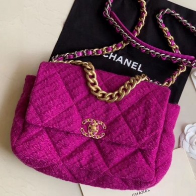 Chanel 19 Tweed Large Flap Bag AS1161 Purple 2019 Collection CE03003