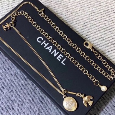 Chanel Bird Metal Pendant Long Nacklace AB2131 2019 Collection CE03586