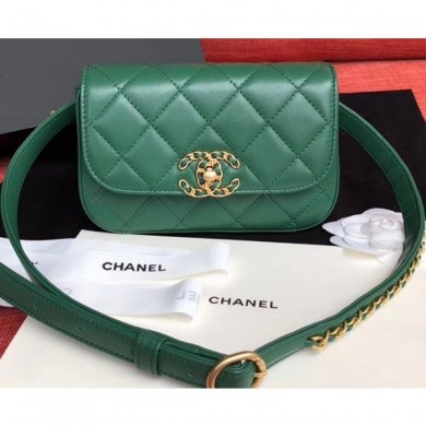 Chanel Chain Infinity Waist Bag AS0973 Green 2019 CE00669
