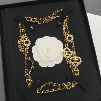 Chanel Chain Leather Long Necklace AB2582 2019 Collection CE02433