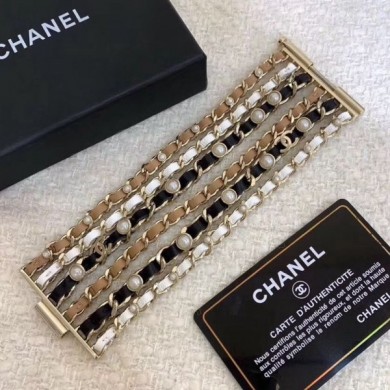 Chanel Chain Leather Wide Bracelet AB2383 2019 Collection CE00625