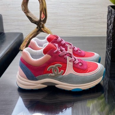 Chanel Fabric and Suede Calfskin Sneakers G34360 Orange 2020 Collection CE03343