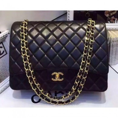 Chanel Lambskin Classic Flap 33cm Bag Black With Gold Hardware 2018 CE02126