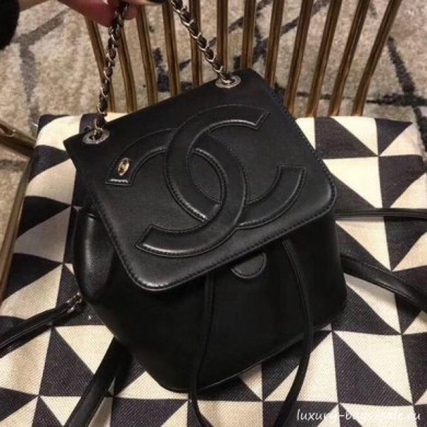 Chanel Lambskin Drawstring CC Flap Backpack Black 2019 Collection CE03169