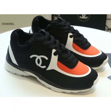 Chanel Lycra Sneakers G34765 Black/Orange 2019 CE04295