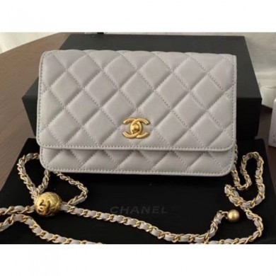 Chanel Pearl Wallet on Chain WOC Bag AP1450 Gray 2020 CE04320