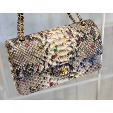 Chanel Python Classic Flap Medium Bag A1112 15 CE04316