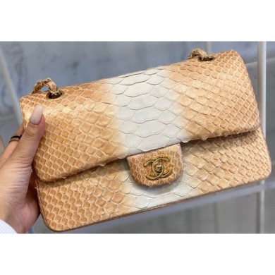Chanel Python Classic Flap Medium Bag A1112 30 CE02165