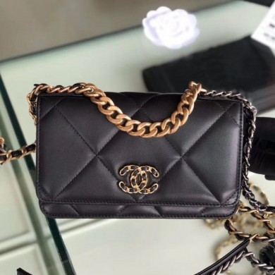 Chanel Quilted 19 Wallet on Chain WOC AP0957 Black 2019 Collection CE01443