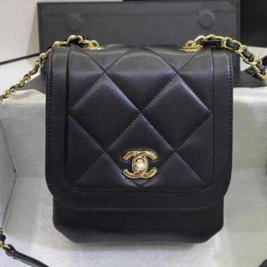 Chanel Quilted Lambskin Vertical Flap Bag AS1895 Black 2020 Collection CE02115