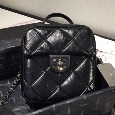 Chanel Quilted Vintage Leather Camera Case Bag AS1323 Black 2020 Collection CE03921