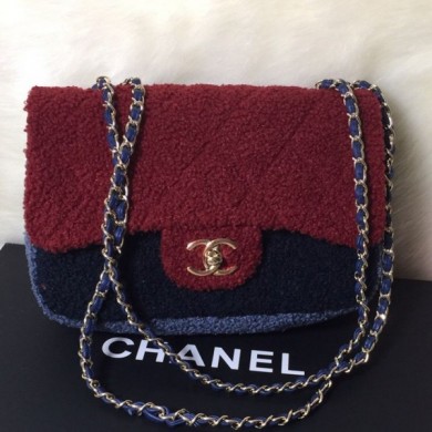 Chanel Shearling Sheepskin Small Flap Bag A57736 Burgundy 2019 Collection CE03092