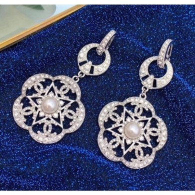 Chanel Silver Crystal Earrings 57 2020 Collection CE03390