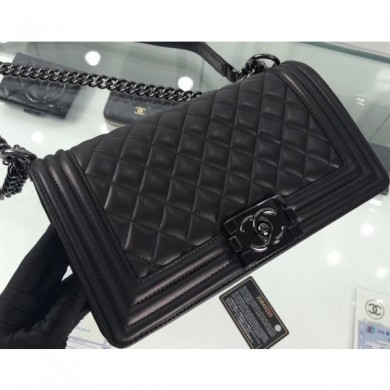 Chanel So Black Medium Boy Flap Bag in Lambskin CE03485
