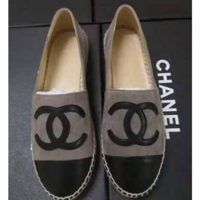 Chanel Suede CC Logo Espadrilles Camel/Black 01 CE03671
