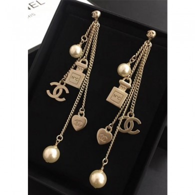 Chanel Tassel Earrings A53211 Gold/Pearly White 2018 CE03051