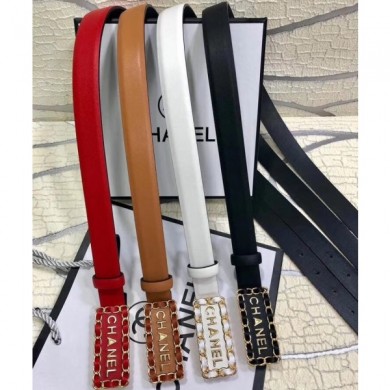 Chanel Width 2.5cm Chain Logo Buckle Leather Belt CE03891