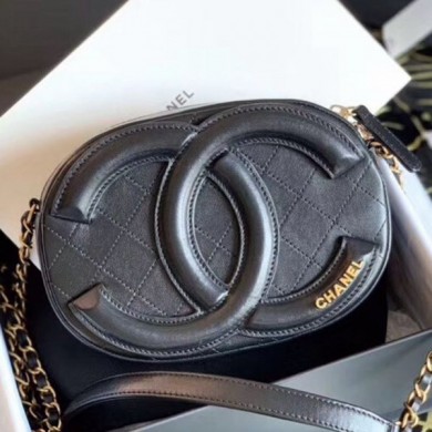 Cheap Knockoff Chanel Maxi-CC Quilted Leather Camera Case AS1757 Black 2020 Collection CE03515