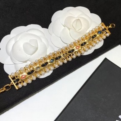 Designer Replica Chanel Leather Chain Bracelet 08 2020 Collection CE02243