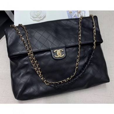 Fake AAA Chanel Calfskin Quilting Leather Flap Bag Black 2020 CE02170