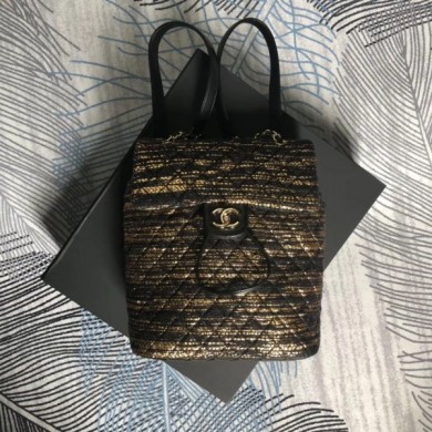 High Quality Chanel Tweed & Gold-Tone Metal large Backpack Bag A69964 2019 CE03840