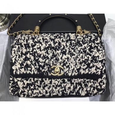 Imitation Chanel Tweed Coco Handle Bag with Chain 2019 CE02199