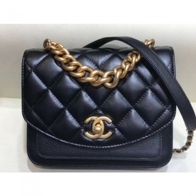 Replica Chanel Chain Handle Mini Flap Bag AS0784 Black 2019 CE01936
