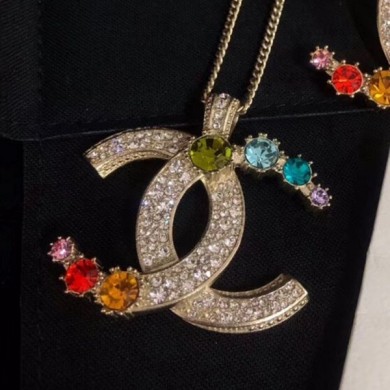 Replica Chanel Colorful Stone Charms CC Pendant Necklace 2019 Collection CE01855