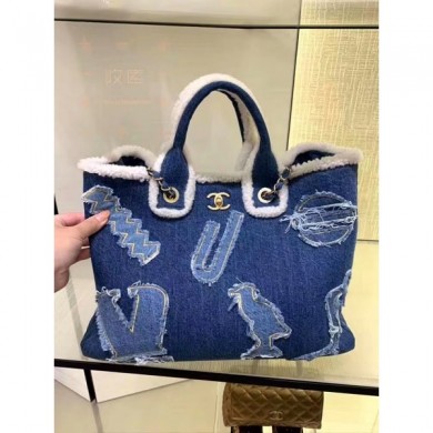 Replica Chanel cotton/shearling shopping Bag AS0759 2019 CE03215