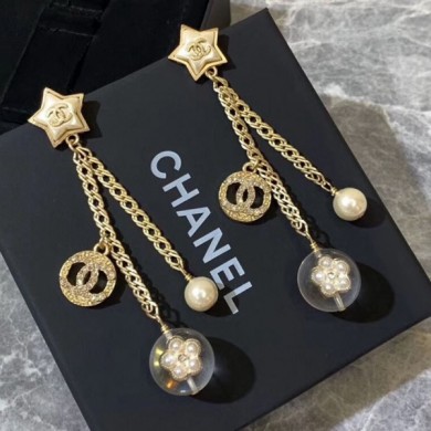 Replica Chanel Resin CC Long Tassel Earrings AB2554 2019 Collection CE01947