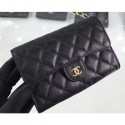 AAA 1:1 Chanel Grained Leather Classic Clutch with Chain Bag A84512 Black/Gold CE01448