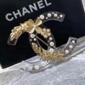 AAA 1:1 Chanel Resin Carved Metal CC Brooch Transparent/Gold 2019 Collection CE00679