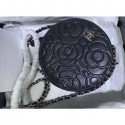 AAA Chanel Camellia Round Evening Bag Black 2019 CE02021