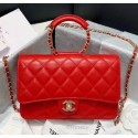 AAA Chanel Lambskin Wallet on Chain With Round Handle AP1177 Red 2020 Collection CE01965