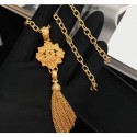 AAA Imitation Chanel CC Bloom and Tassel Pendant Y Necklace Gold 2019 Collection CE02009