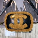 AAA Imitation Chanel Shiny Crumpled Sheepskin and Shearling Sheepskin Waist Bag/Belt Bag AS0406 Brown 2019 Collection CE02327