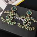 AAA Replica Chanel Green Resin Stones CC Short Clip-on Earrings AB1804 2019 Collection CE02190