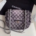 AAAAA Chanel Quilted Denim Small Flap Bag Light Gray 2020 Collection CE03594
