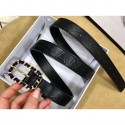 AAAAA Chanel Width 2.5cm Chain Buckle Quilting Leather Belt Black Belt CE03378