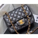 Best Chanel Original Quality Mini Classic Flap Bag 1115 in Sheepskin Black with Gold Hardware CE04032