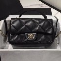 Best Chanel Quilted Lambskin Classic Small Flap Bag with Top Handle AS1114 Black 2019 Collection CE01979