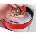 Best Chanel Width 3cm Braided CC Logo Buckle Leather Belt Red CE01977