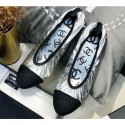 Best Quality Replica Chanel Laminated Goatskin and Grosgrain Ballerinas G36166 Metallic Silver 2020 CE04335