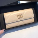 Chanel 19 Goatskin Long Flap Wallet AP0955 Nude 2019 Collection CE00695