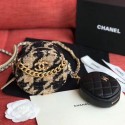 Chanel 19 Houndstooth Tweed Clutch with Chain & Coin Purse AP0986 Beige/Black 2019 Collection CE00810