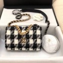 Chanel 19 Houndstooth Tweed Flap Bag and Coin Purse Black/White 2019 Collection CE00947