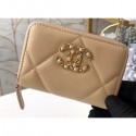 Chanel 19 Leather Zipped Coin Purse AP0949 Beige 2020 CE04131