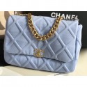 Chanel 19 Maxi Jersey Flap Bag AS1162 Baby Blue 2020 CE02278