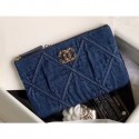 Chanel 19 Small Pouch Bag AP1059 Denim 2020 CE00529