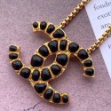 Chanel Black Resin Stones CC Pendant Necklace AB1804 2019 Collection CE02577